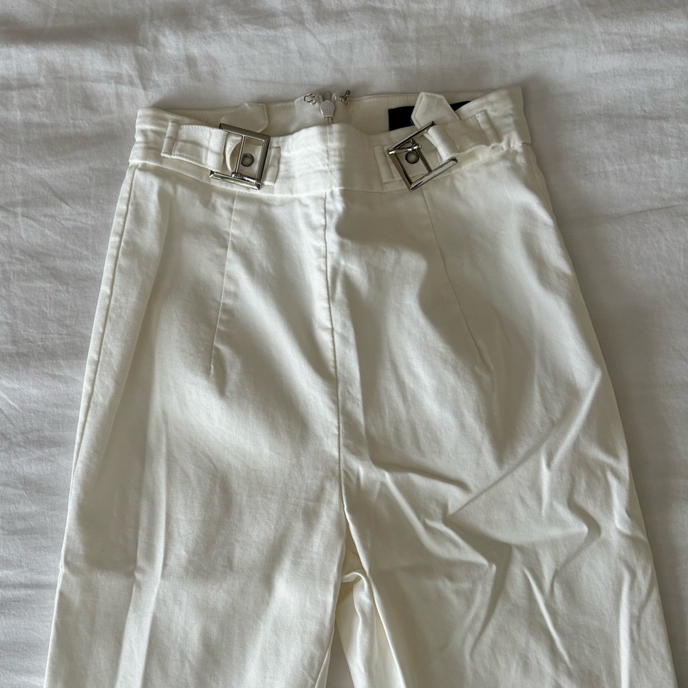 White fox white high rise dress pants